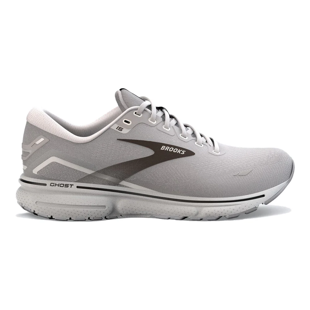 Men's Brooks Ghost 15, Alloy/Oyster/Black, 7 2E Wide