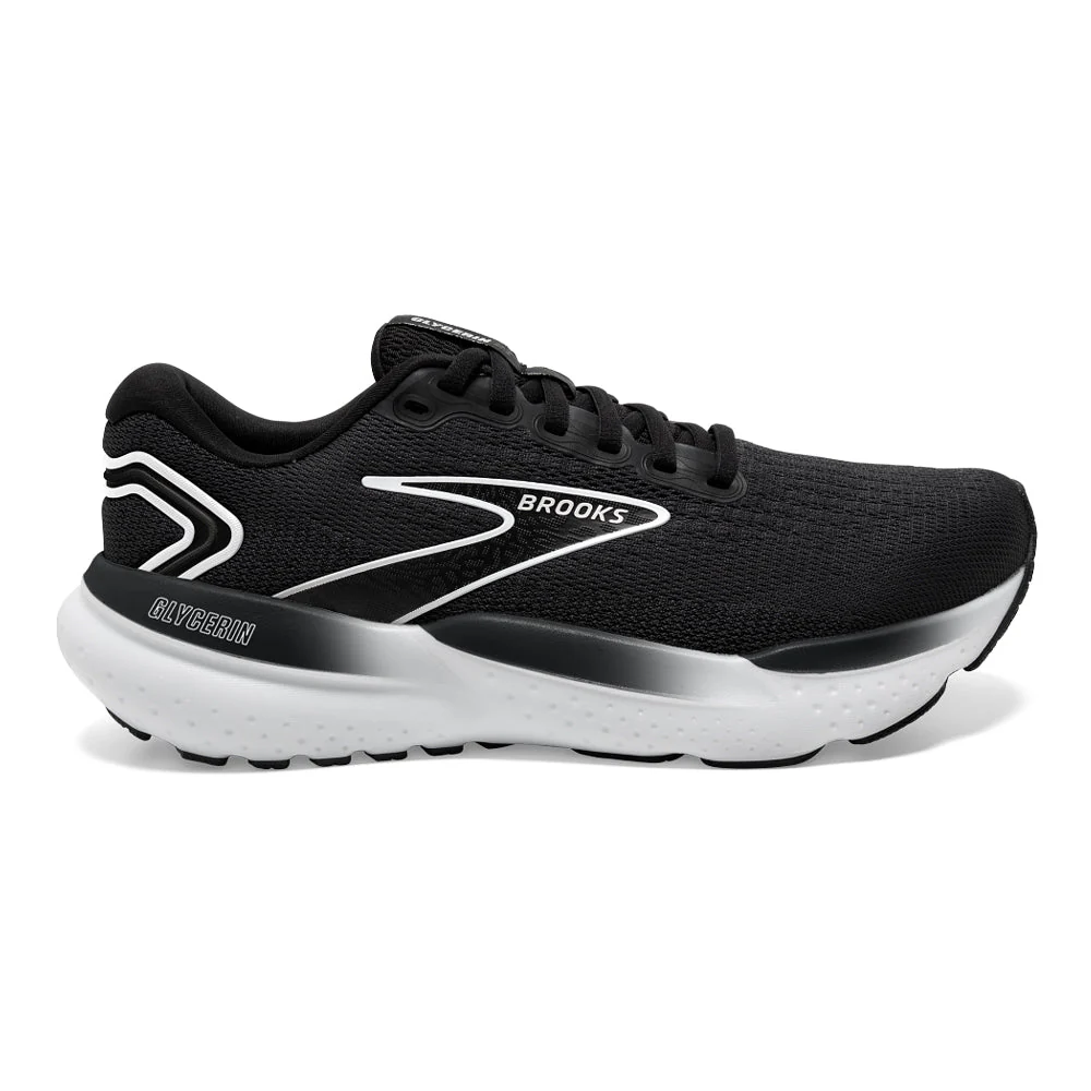 Men's Brooks Glycerin 21, Black/Grey/White, 9.5 2E Wide
