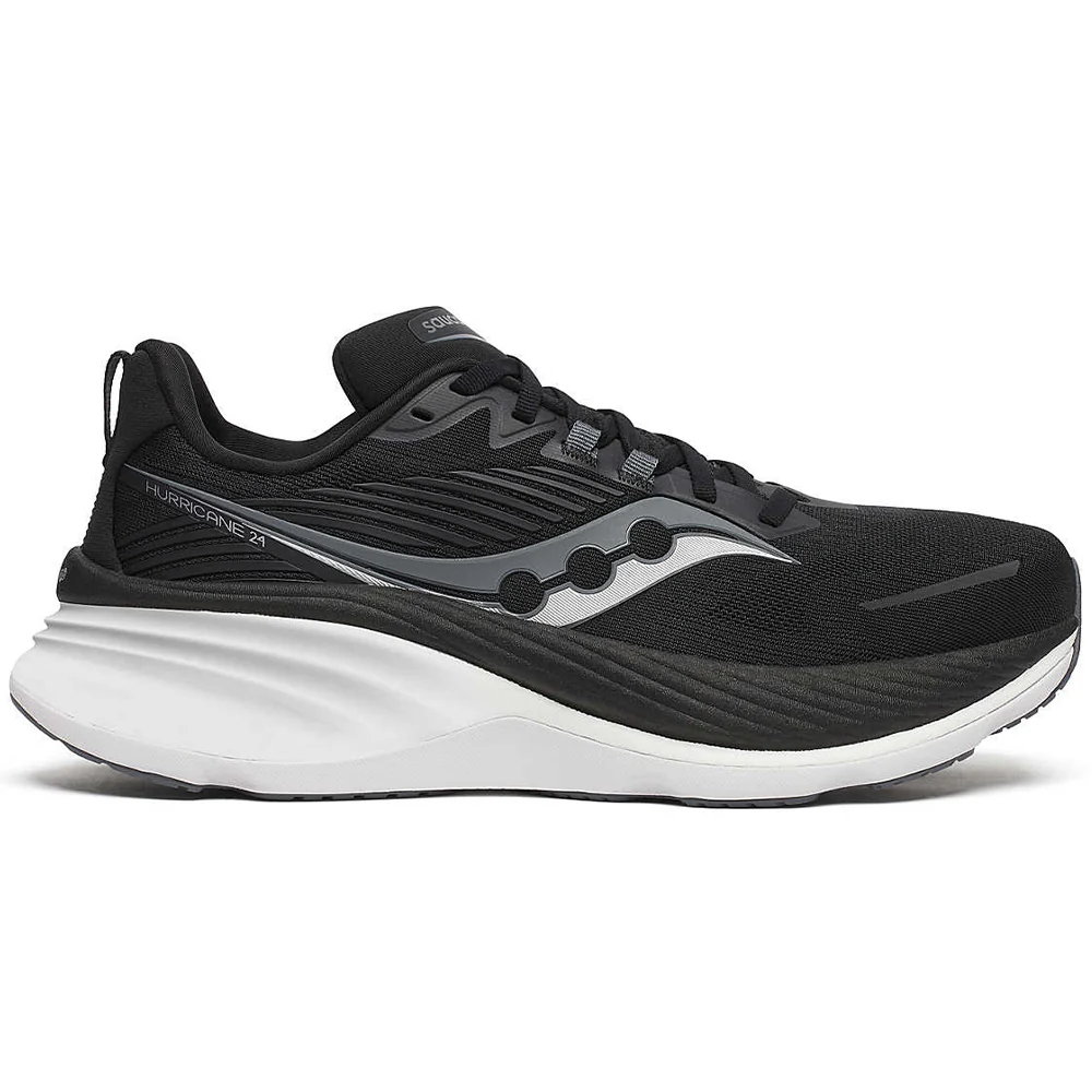 Men's Saucony Hurricane 24, Black/Carbon, 11.5 D Medium