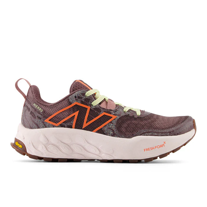 Women's New Balance Fresh Foam X Hierro V8, Licorice/Gulf Red/Pink Granite, 10.5 B Medium
