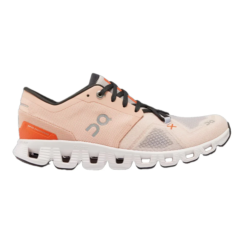 Women's On Cloud X 3, Rose/Sand, 6.5 B Medium