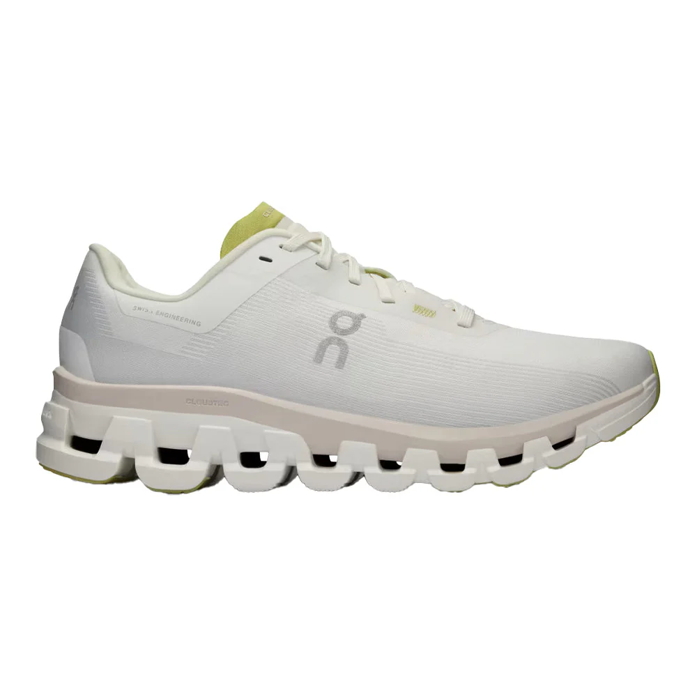 Women's On Cloudflow 4, White/Sand, 7.5 B Medium
